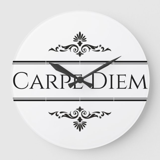 Carpe Diem Seize der Tag Große Wanduhr (Vorderseite)