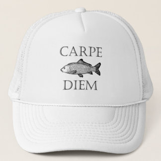 Carpe Diem Seize the Day Carp Fisch Procrastinator Truckerkappe