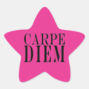 Carpe Diem Seize the Day Latin Quote Glück Stern-Aufkleber