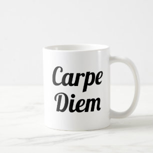 Carpe Diem   Slogan-Tasse   handschriftlich Kaffeetasse