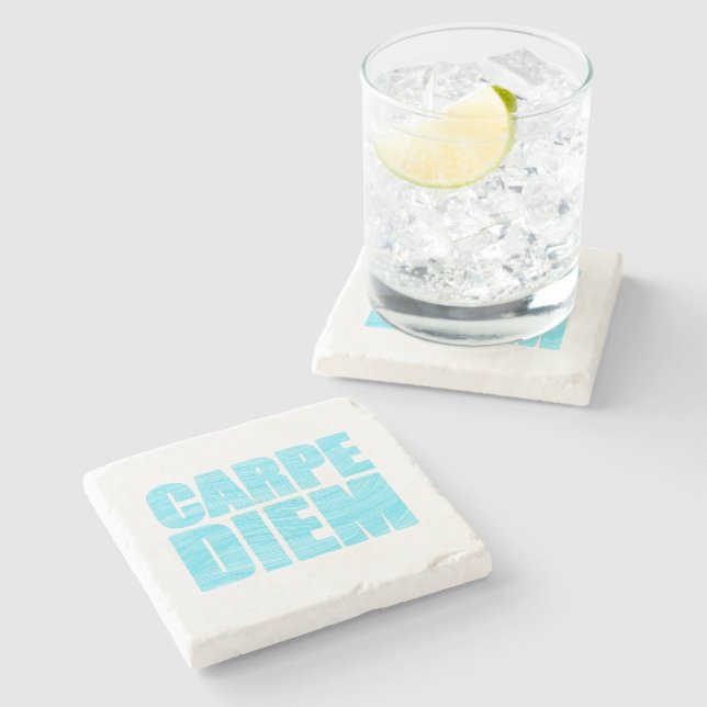 Carpe Diem Stone Coaster Steinuntersetzer (Seitenansicht)