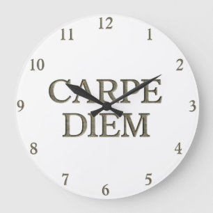 Carpe Diem weiße Wanduhr