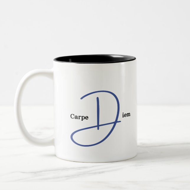 Carpe Diem Zwei-Tone-Kaffee-Tasse Zweifarbige Tasse (Links)