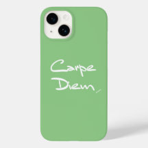 CARPE DIEMGreen White Typografy Cool iPhone Case