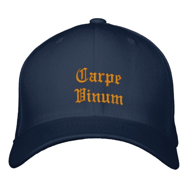 Carpe Vinum (Sieze der Wein) Bestickte Kappe (Vorderseite)
