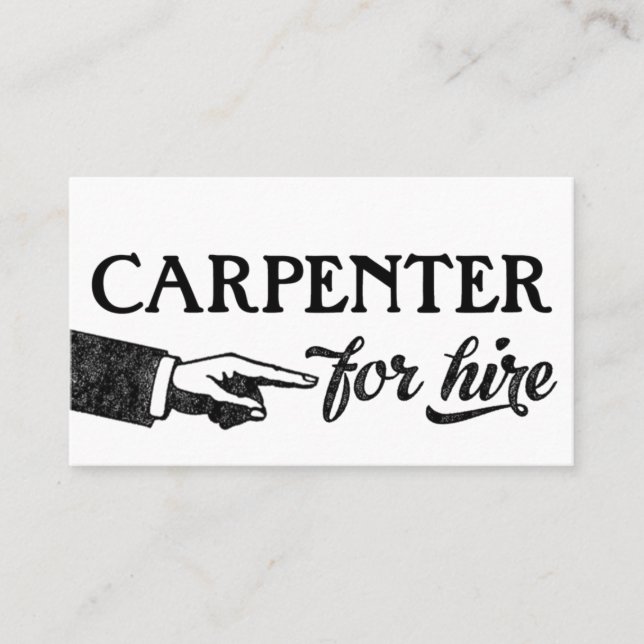 Carpenter Business Cards - Coole Vintage Visitenkarte (Vorderseite)