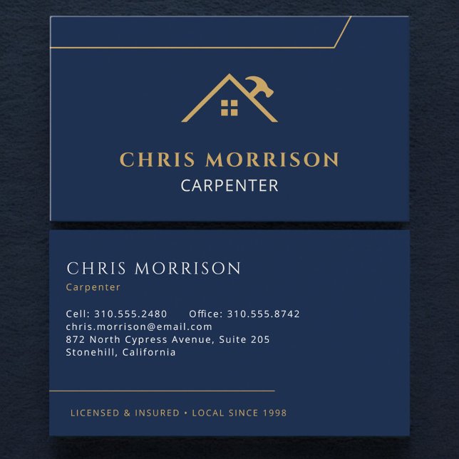 Carpenter Carpentry Contractor Home Builder Visitenkarte (Von Creator hochgeladen)
