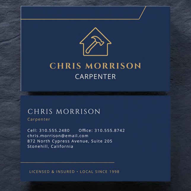 Carpenter Carpentry House Hammer Icon Visitenkarte (Von Creator hochgeladen)