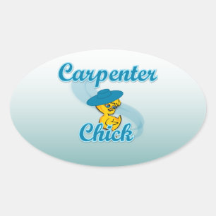 Carpenter Chick #3 Ovaler Aufkleber