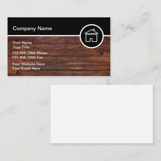 Carpenter Editable Modern Business Cards Visitenkarte (Vorne/Hinten)