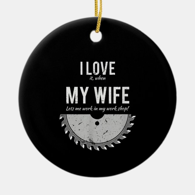 Carpenter Funny Wood Working Geschenk Weihnachten Keramik Ornament (Vorne)