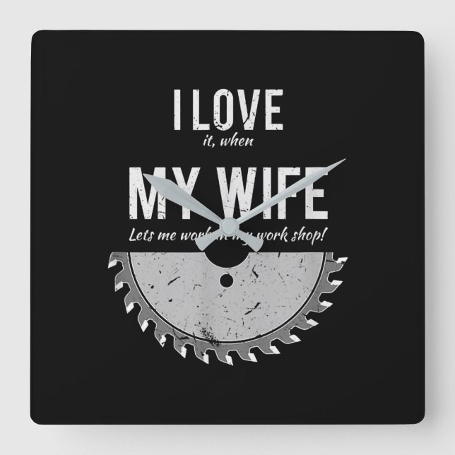 Carpenter Funny Wood Working Geschenk Weihnachten Quadratische Wanduhr (Vorderseite)