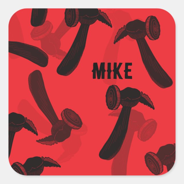 Carpenter Hammer Quadratischer Aufkleber (Vorderseite)