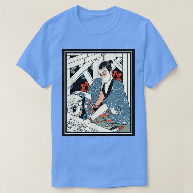 Carpenter Japanischer Samurai Warrior Armor Schwer T-Shirt (Design vorne)
