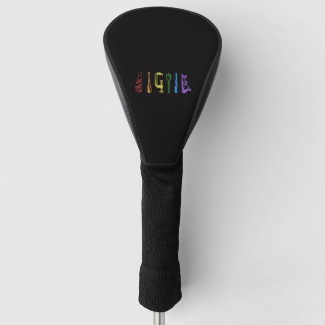 Carpenter LGBT Rainbow Woodworker Golf Headcover (Vorderseite)