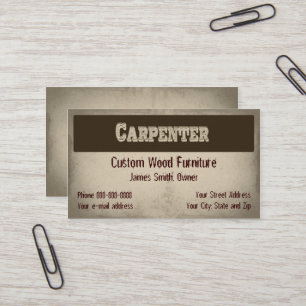 Carpenter Möbelhersteller Business Card Visitenkarte