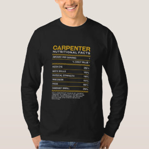 Carpenter Nutrition Facts Carpentry Handwerker Hum T-Shirt