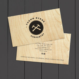 Carpenter Plywood Construction Business Card Visitenkarte