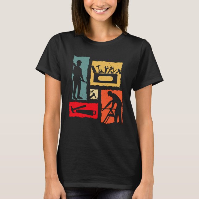 Carpenter Retro Woodworker T-Shirt (Vorderseite)