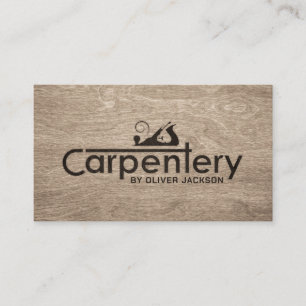 Carpenter services cool logo text with planer visitenkarte