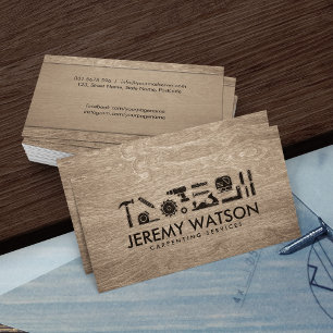 Carpenter services icons visitenkarte