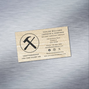 Carpenter Tischler Rustikaler Holzspass Social Med Magnetische Visitenkarte