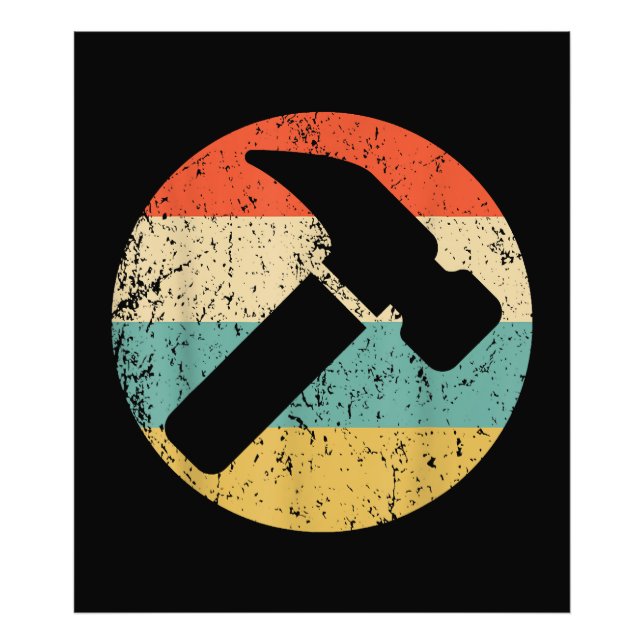 Carpenter Vintag Retro-Hammer Fotodruck (Vorne)