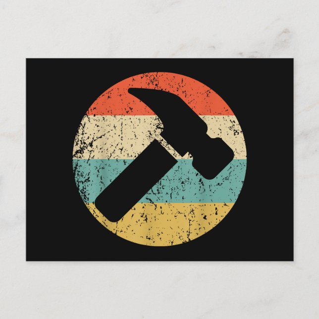 Carpenter Vintag Retro-Hammer Postkarte (Vorderseite)