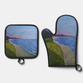 Carpenteria Coast Ofenhandschuh & Topflappen-Set