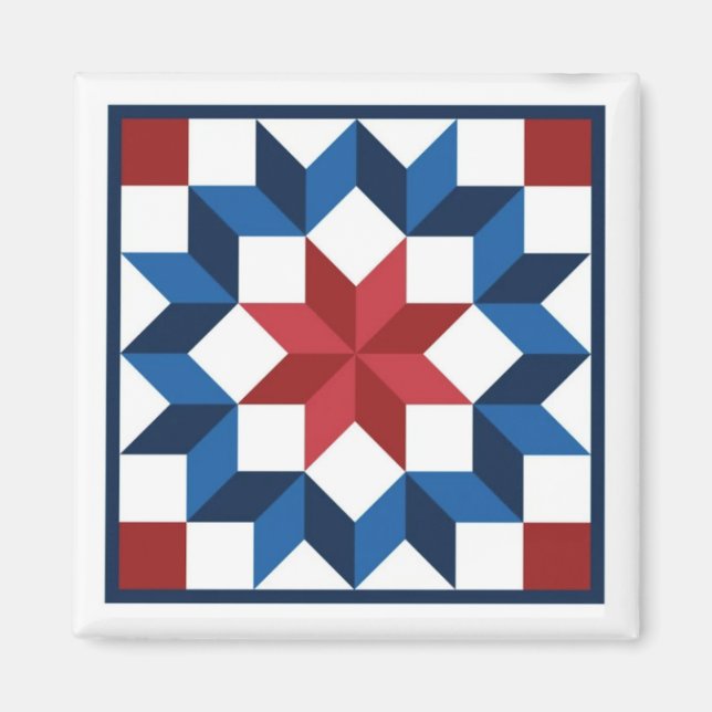 Carpenter's Star Barn Quilt Magnet (Vorne)