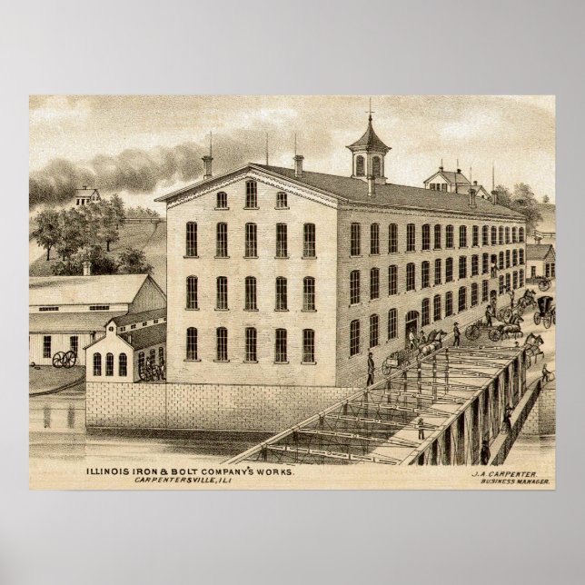 Carpentersville Illinois Iron and Bolt Co. 1871 Poster (Vorne)