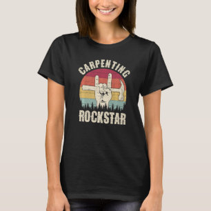 Carpentingstar-Zimmermann Papa Retro-Holzarbeiter T-Shirt