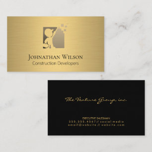Carpentry Gold Metallic Business Card Visitenkarte