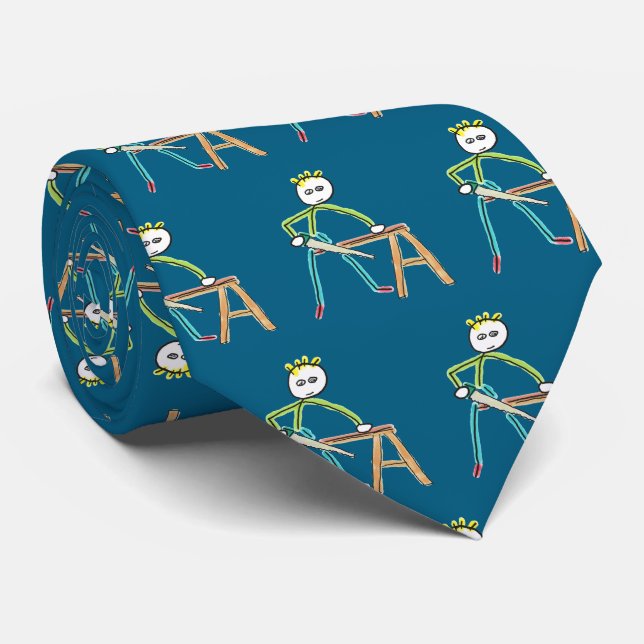 Carpentry Stickman Krawatte (Gerollt)