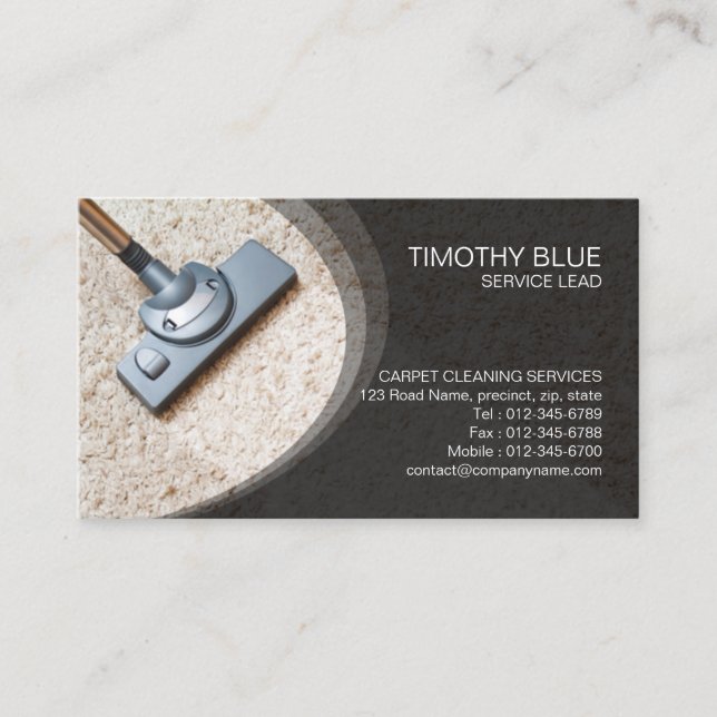 Carpet Cleaning Service Business Card Visitenkarte (Vorderseite)