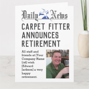 Carpet Fitter Retirement Card to Personating Karte