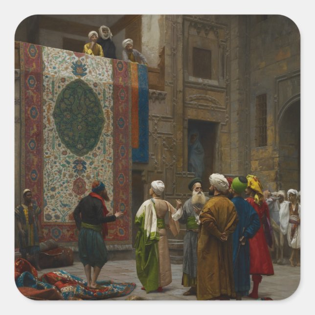 Carpet Merchant, c.1887 (Öl auf Leinwand) Quadratischer Aufkleber (Vorderseite)