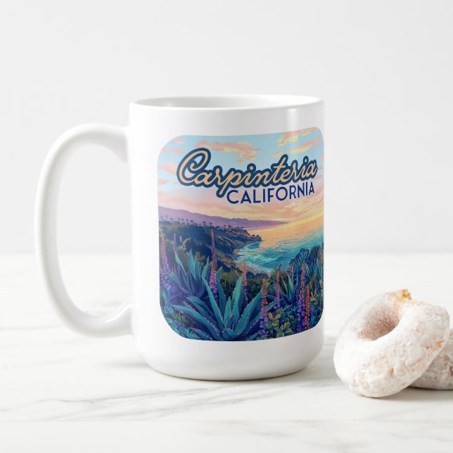 Carpinteria California Santa Barbara Ventura Beach Kaffeetasse (Mit Donut)