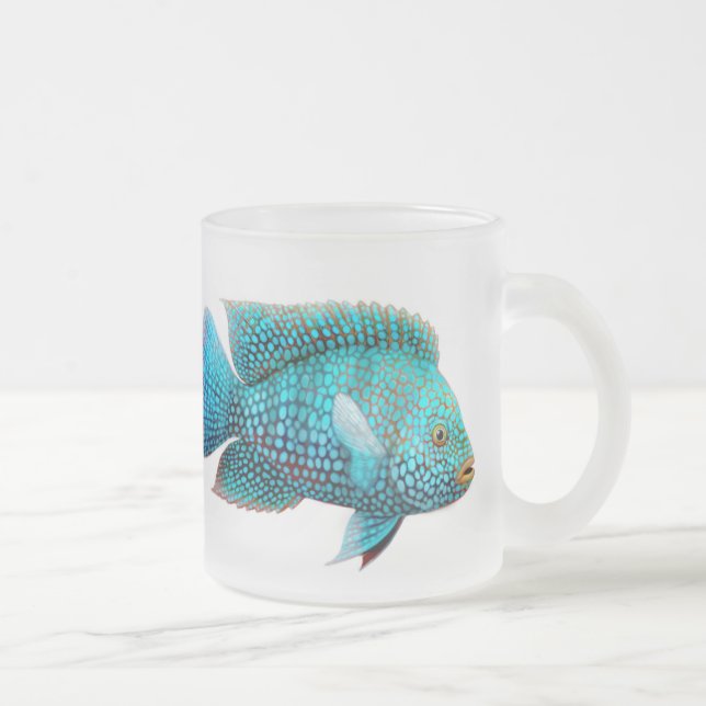 Carpintis Texas Cichlid-mattierte GlasTasse Mattglastasse (Rechts)