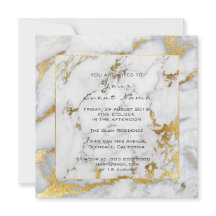 Carrara Marble White Gray Golden Frame Lux Event