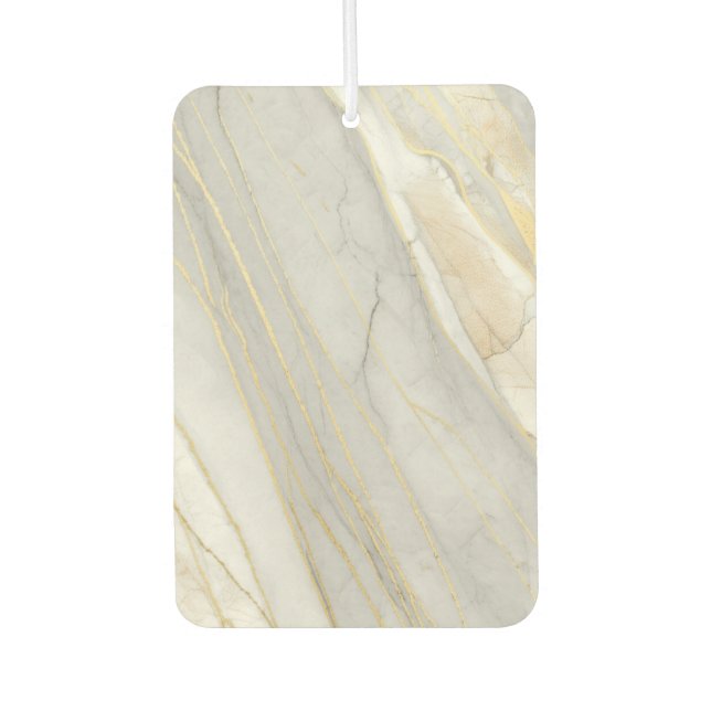 Carrara-Marmor-Textur mit goldener Aderung Autolufterfrischer (Vorderseite)