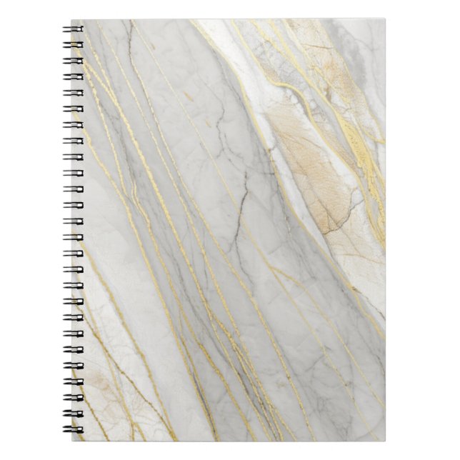 Carrara-Marmor-Textur mit goldener Aderung Notizblock (Vorderseite)