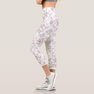 Carrara Rose Gold Glitzer Textur Capri Leggings