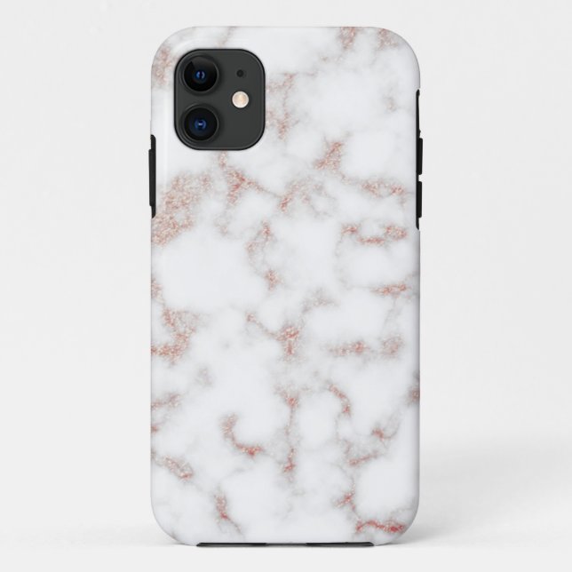 Carrara Rose Gold Glitzer Textur Case-Mate iPhone Hülle (Rückseite)