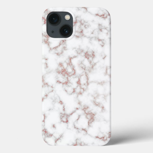 Carrara Rose Gold Glitzer Textur Case-Mate iPhone Hülle (Rückseite)