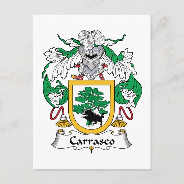 Carrasco-Familienwappen Postkarte (Vorderseite)