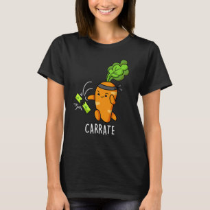 Carrate Funny Carrot Karate Pun Dark BG T-Shirt