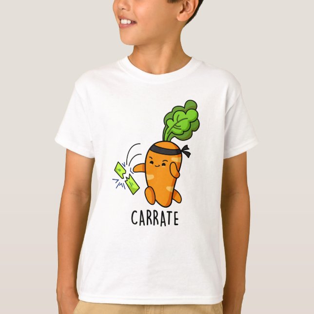 Carrate Funny Carrot Karate Pun T-Shirt (Vorderseite)