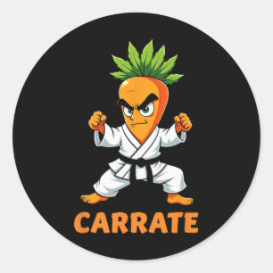 Carrate Karate Carrot Mixed Martial Arts Students Runder Aufkleber