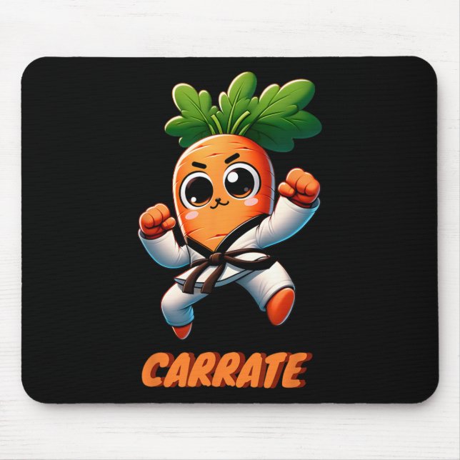 Carrate Karate Karrot Niedlich und lustig Training Mousepad (Vorne)